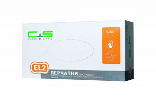 Перчатки смотровые латексные Clean+Safe EL2 двойного хлорирования